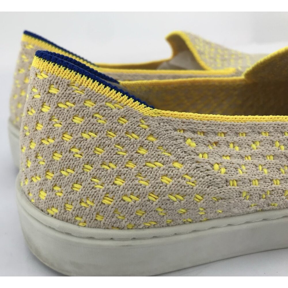 Rothys Shoes Size 8 Lemon Yellow Honeycomb The Sneaker Washable Comfort Slip On - Picture 4 of 16